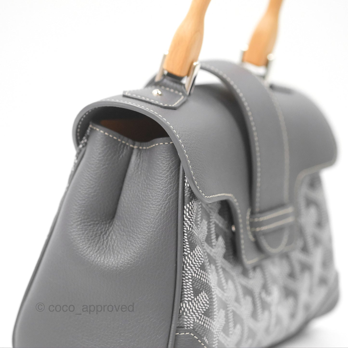 Goyard Saïgon Mini Bag Chevroches Calfskin Grey Silver Hardware
