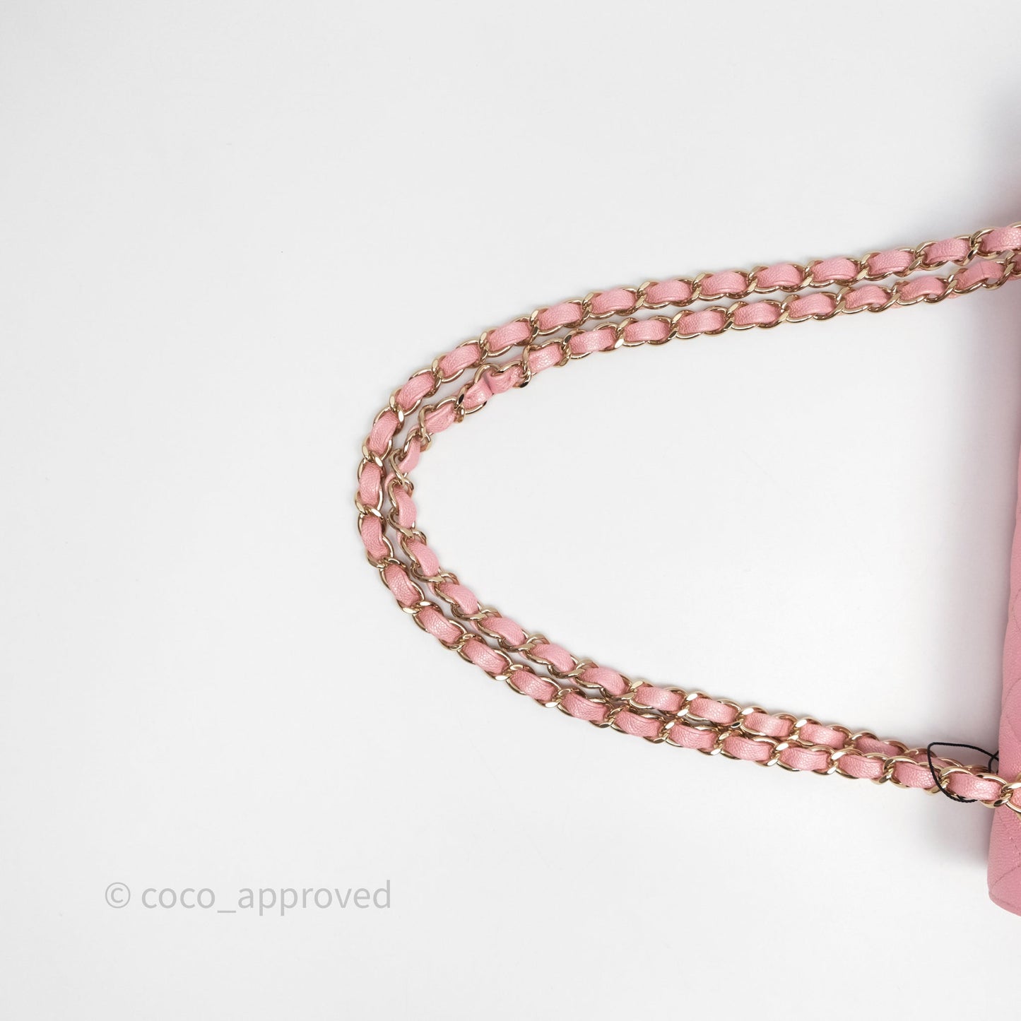 Chanel Quilted Classic M/L Medium Flap Iridescent Pink Caviar Gold Hardware 19S