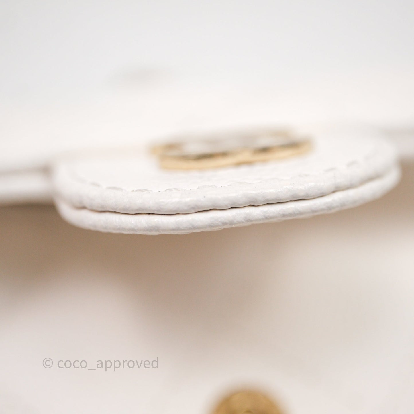 Chanel Mini Flap Belt Bag Caviar White Gold Hardware