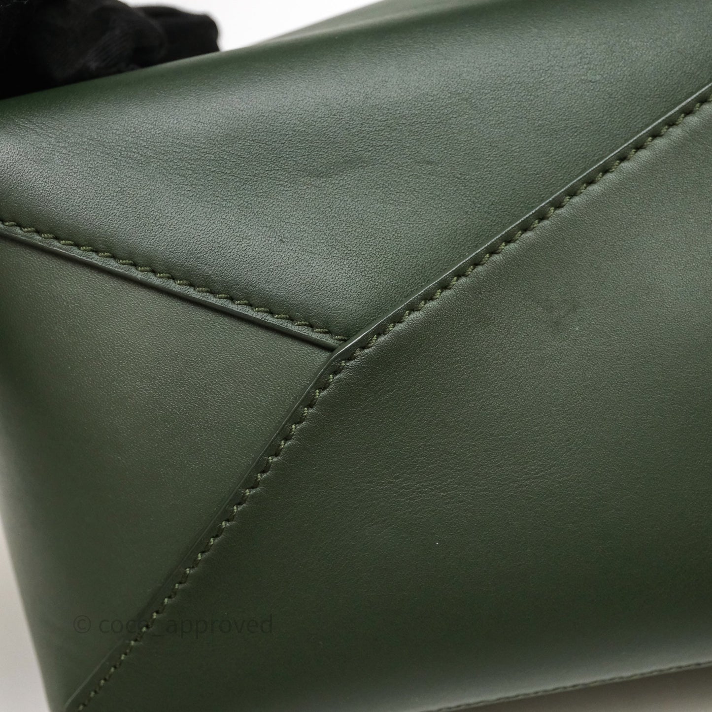 Loewe X SUNA FUJITA Mini Pandas Puzzle Bag Dark Green Calfskin Gold Hardware