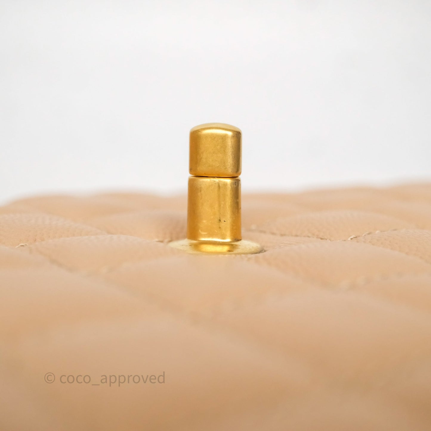 Chanel Small Coco Handle Quilted Beige Caviar Gold Hardware Lizard Handle