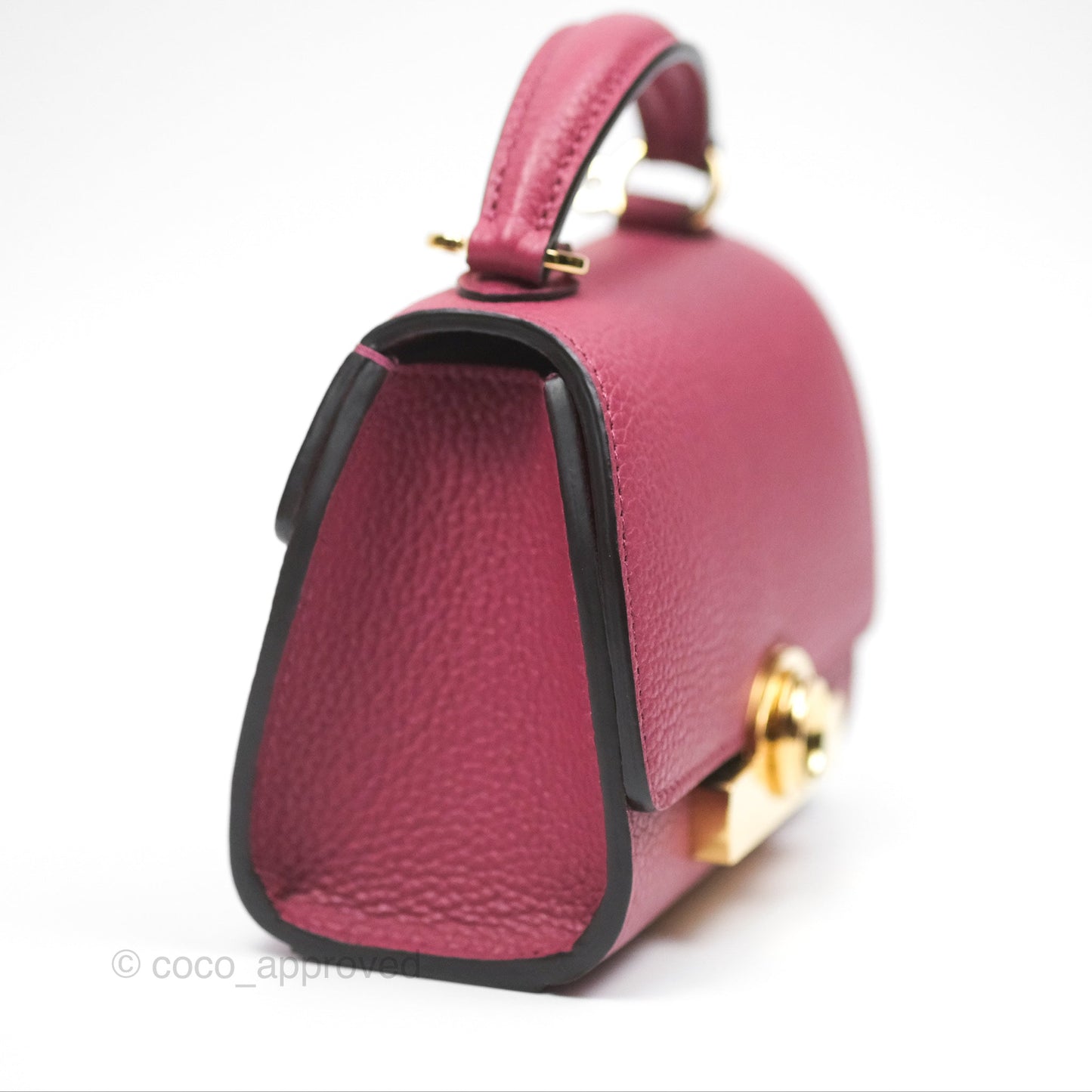 Moynat Réjane Nano Litchi Taurillon Blush Leather