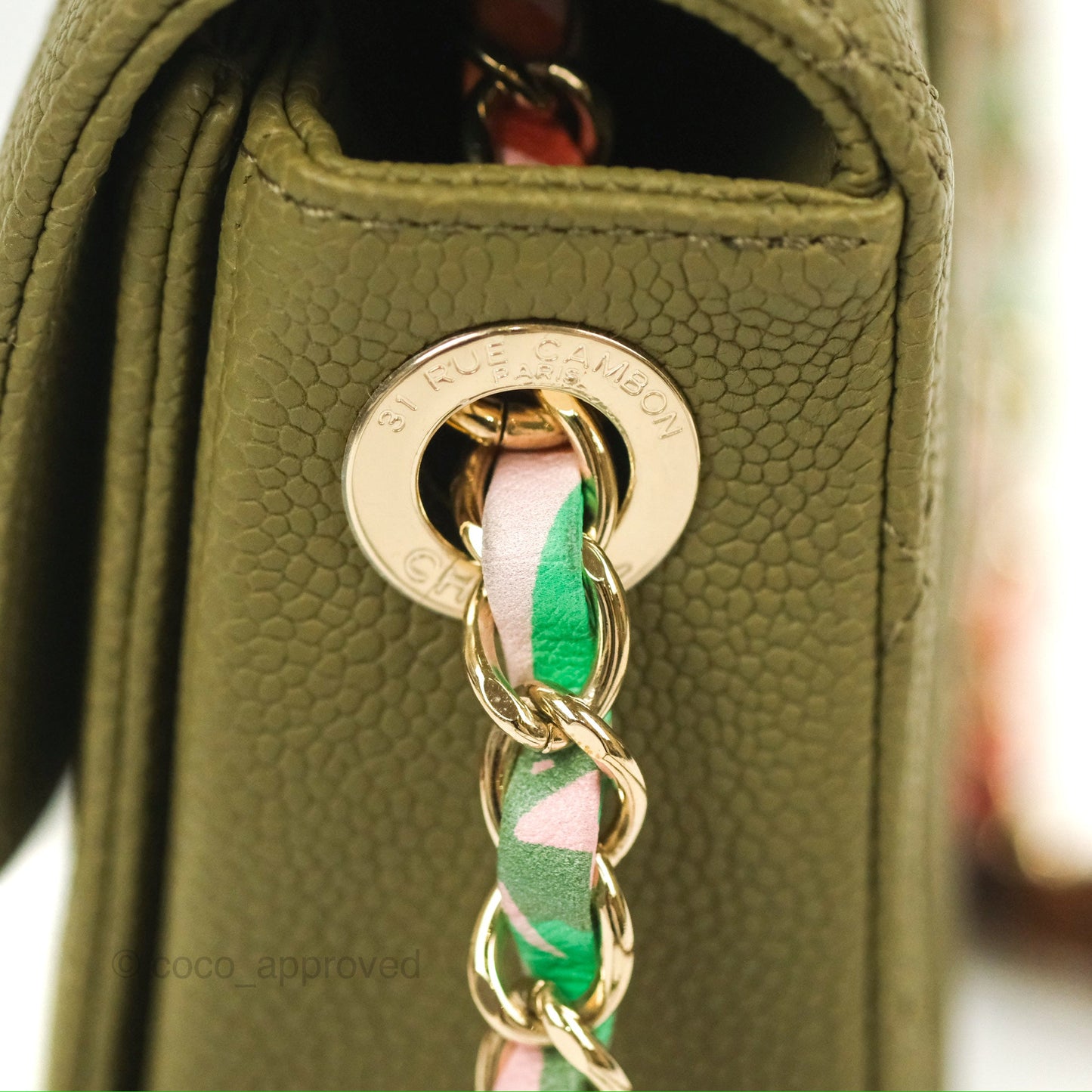 Chanel Small Cuba Top Handle Flap Khaki Caviar