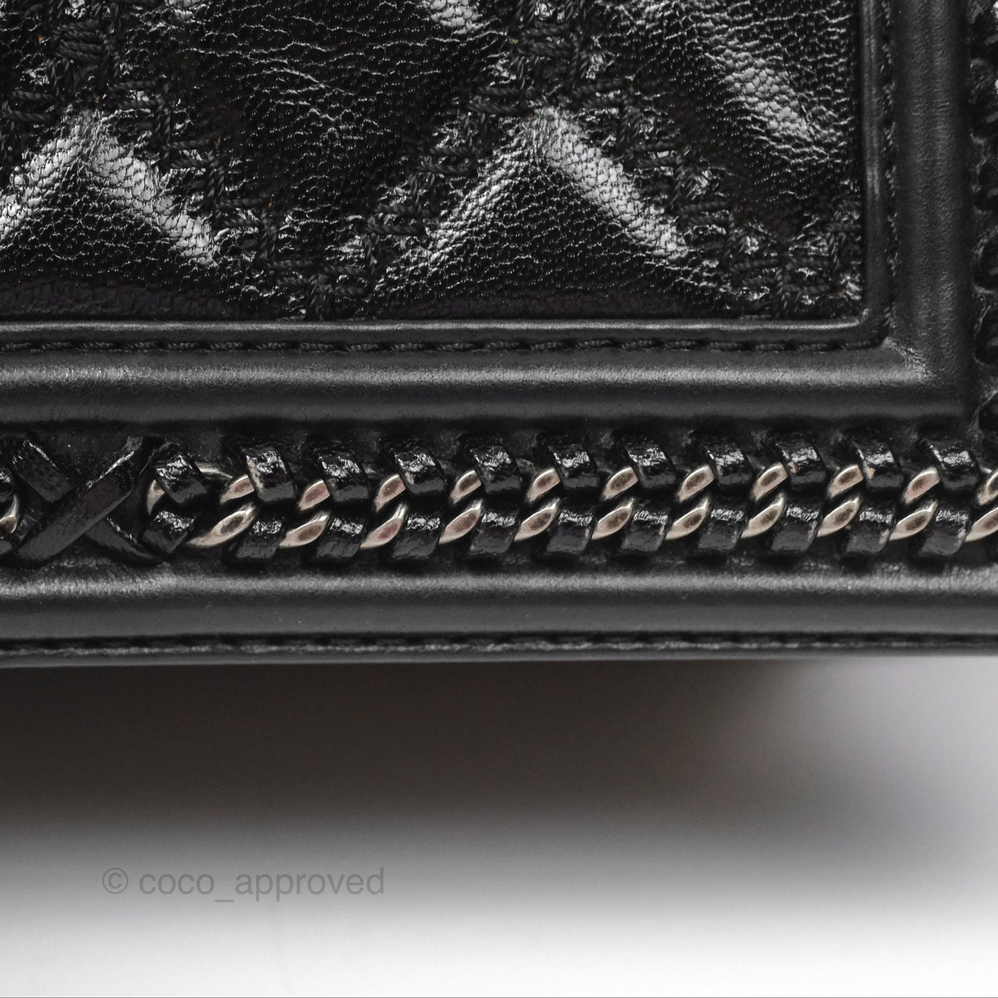 Chanel Small Chain Around Top Handle Boy Black Calfskin Ruthenium Hardware