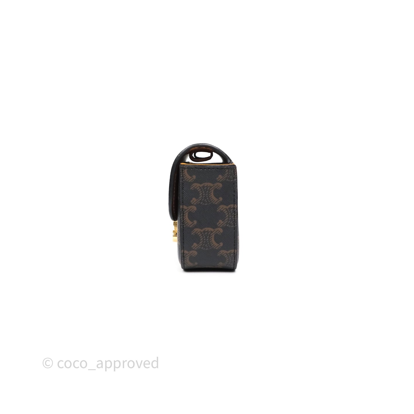 Celine Mini Triomphe Canvas Tan Calfskin