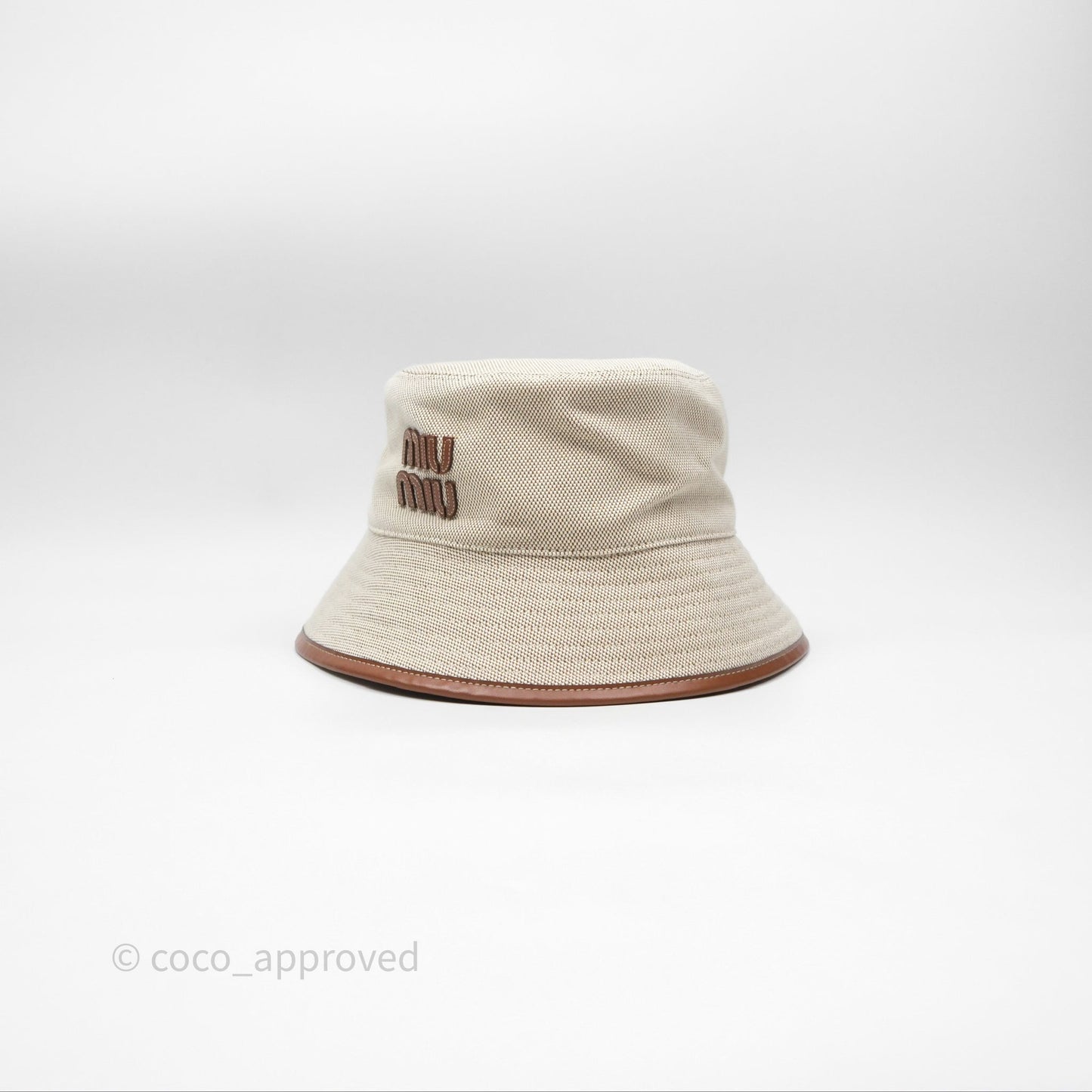 Miu Miu Bucket Hat Canvas Beige/ Brandy