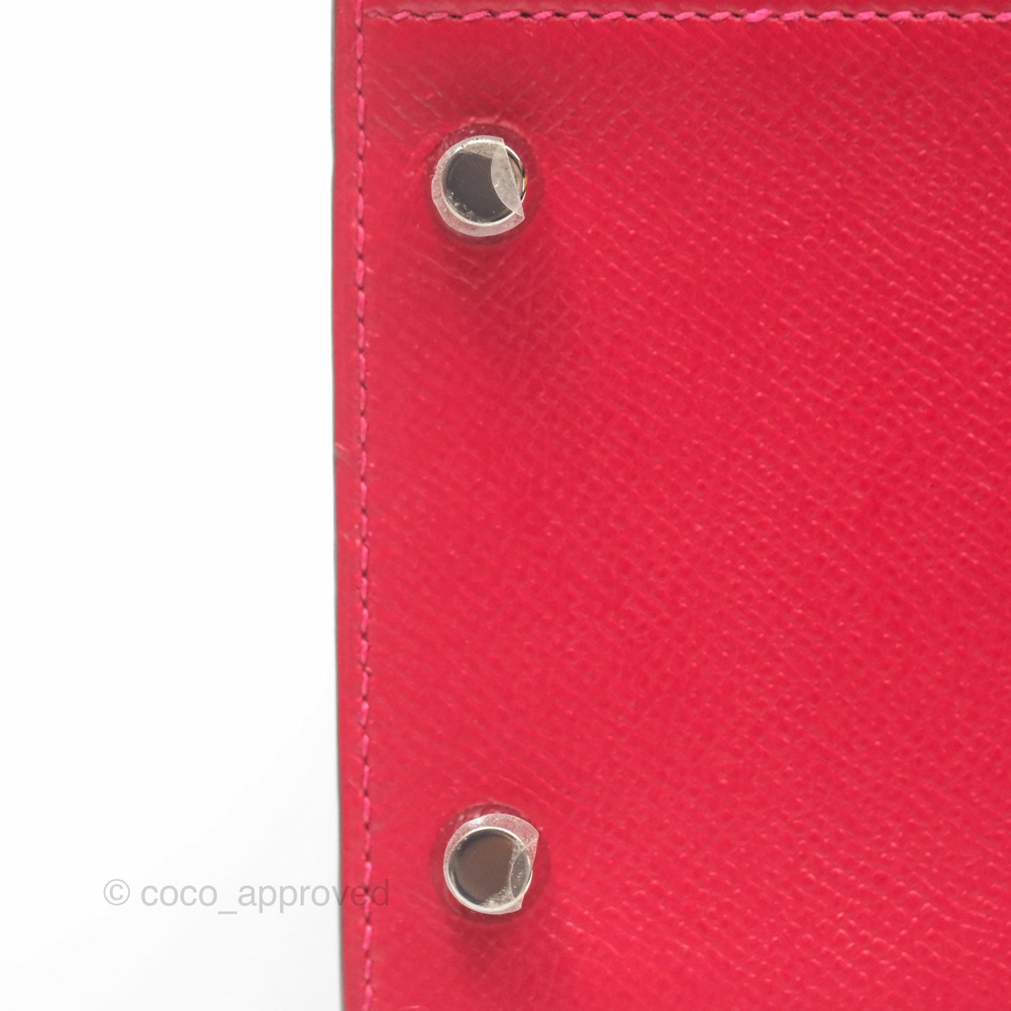Hermès Kelly 32 Sellier Rouge Casaque Q5 Epsom Palladium Hardware