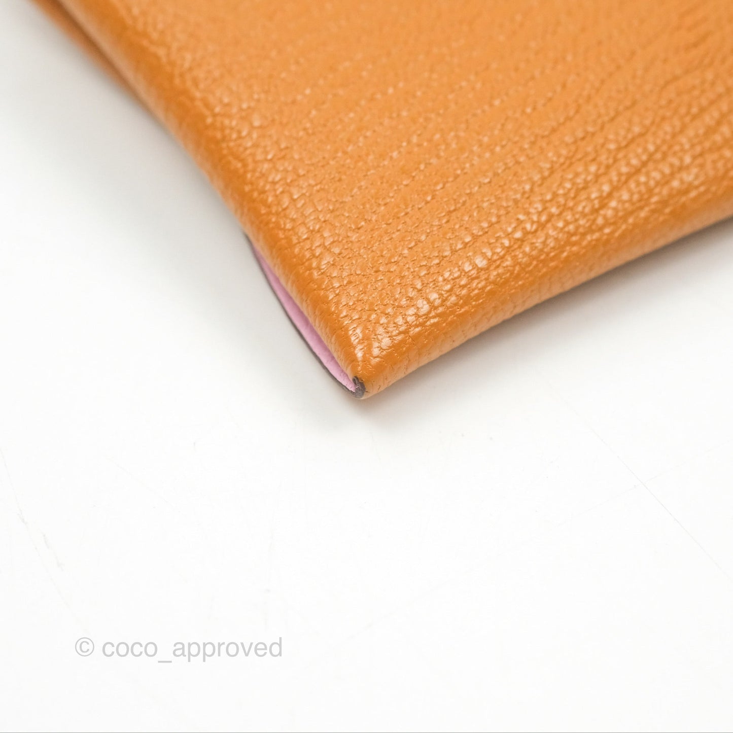Hermès Bastia Coin Purse Caramel/ Mauve Sylvestre Chevre Mysore
