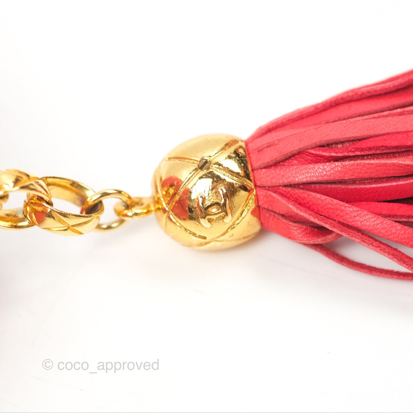 Chanel Vintage Small Tassel Camera Bag Dark Pink Canvas Gold Hardware