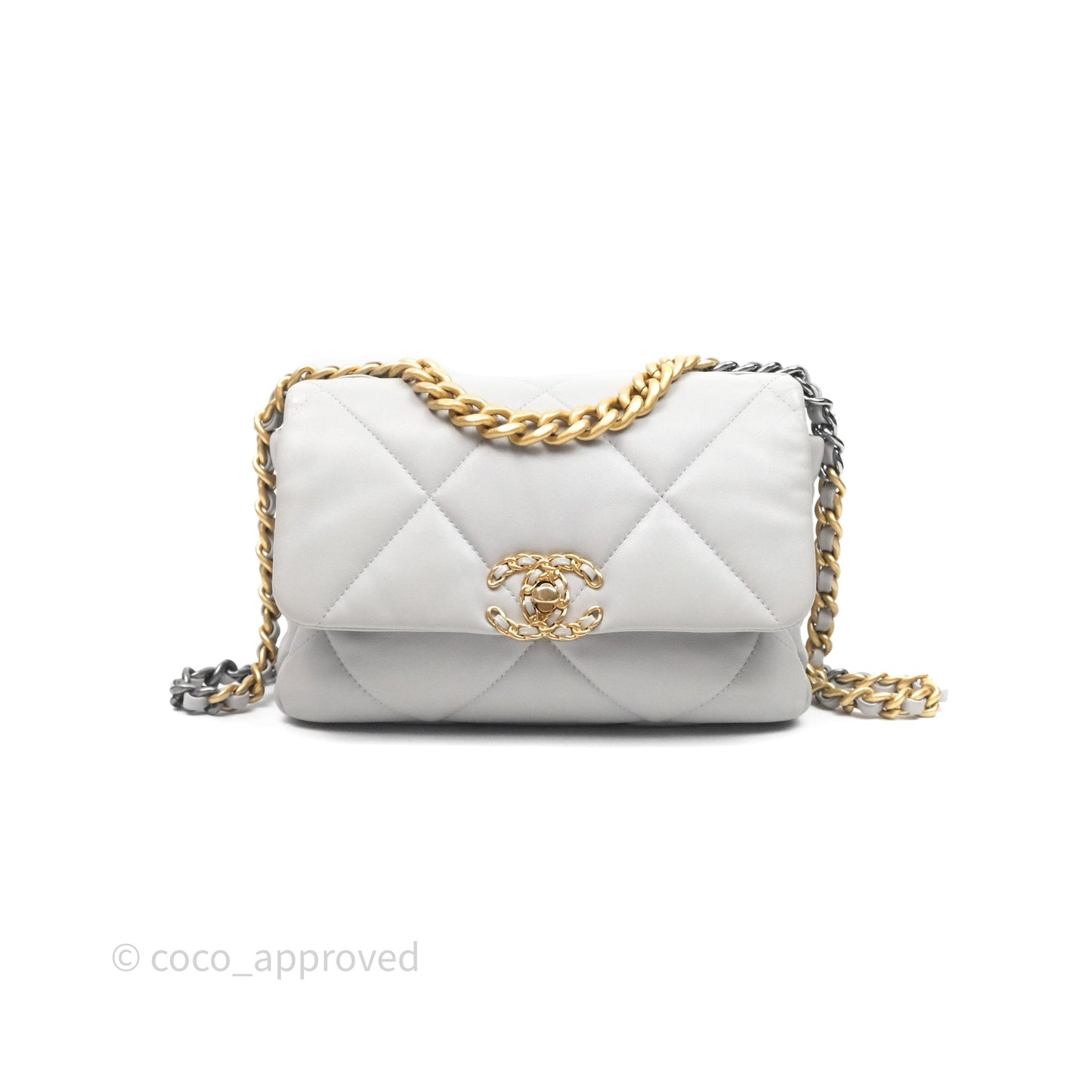 Chanel 19 Small Light Grey Mixed Hardware