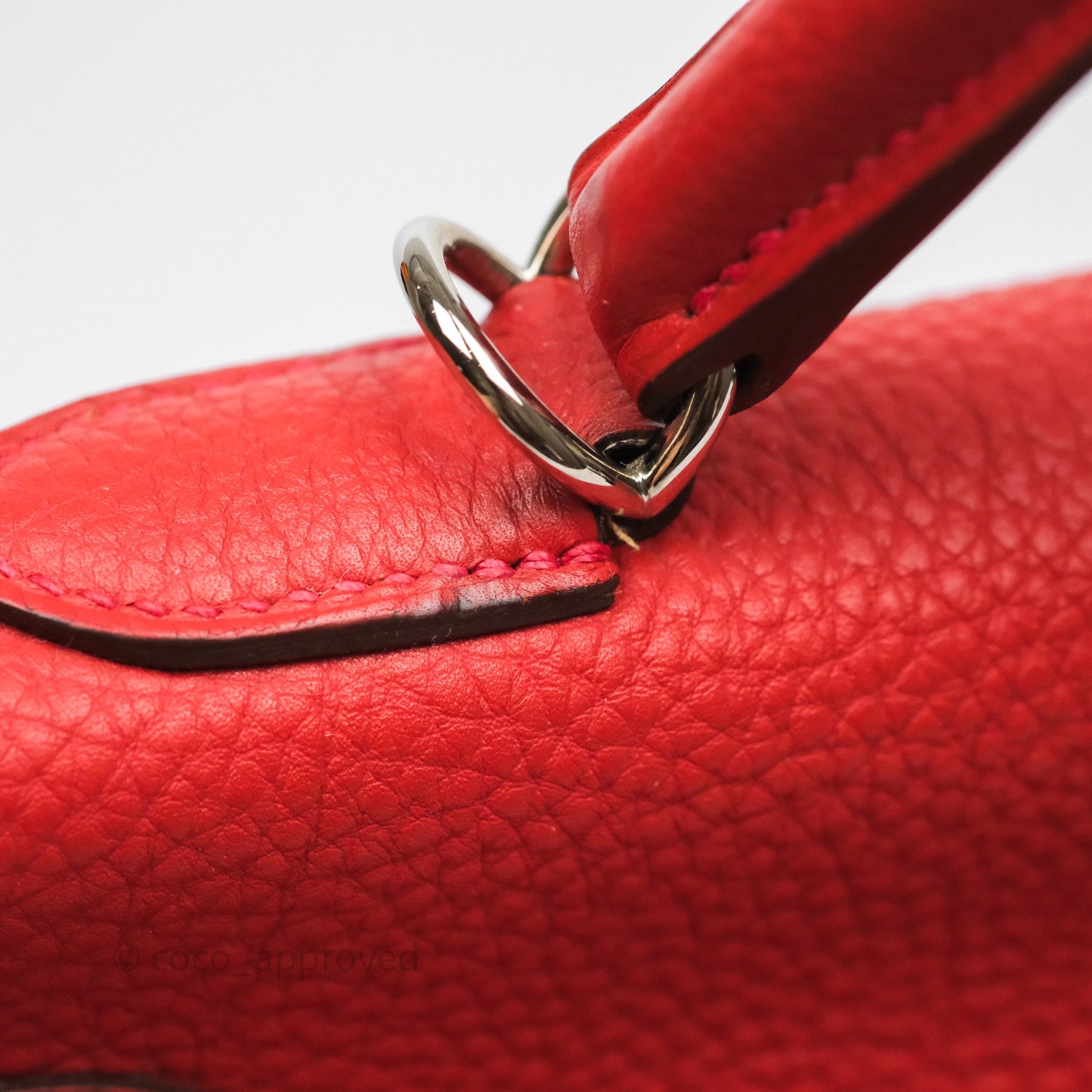 Hermès Kelly 35 Retourne Red Togo Palladium Hardware