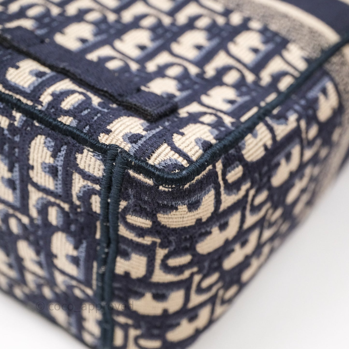 Christian Dior Medium DiorCamp Messenger Bag Oblique Embroidery Blue
