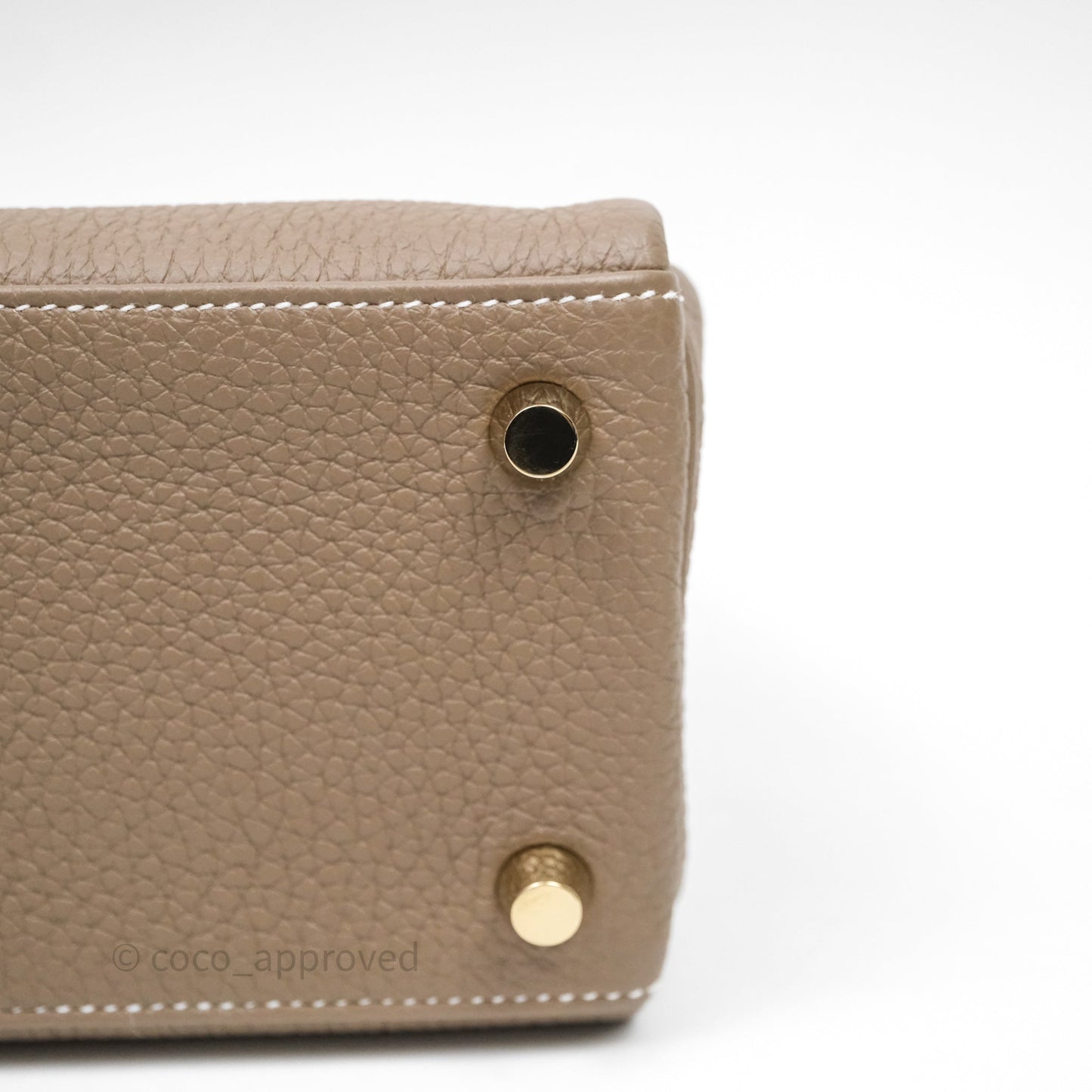 Hermes Kelly 25 Etoupe 18 Togo Gold Hardware