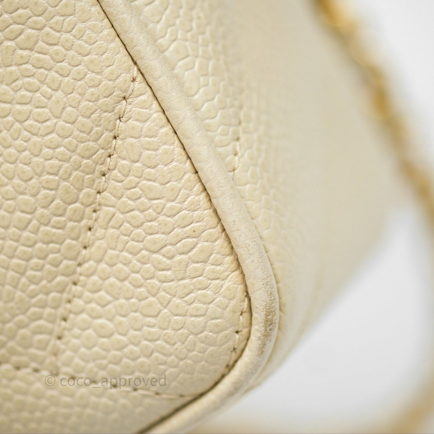 Chanel Vintage Chevron Camera Bag Light Beige Caviar Gold Hardware