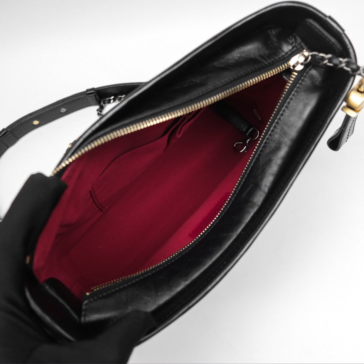 Chanel New Medium Gabrielle Hobo Quilted Black Aged Calfskin