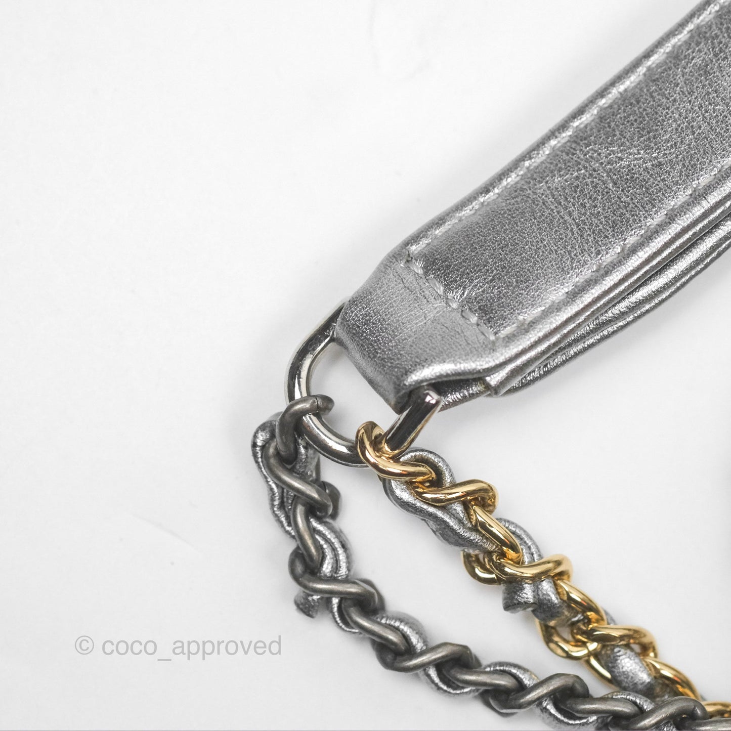 Chanel Large Gabrielle Hobo Metallic Silver Aged Calfskin Mixed Hardware