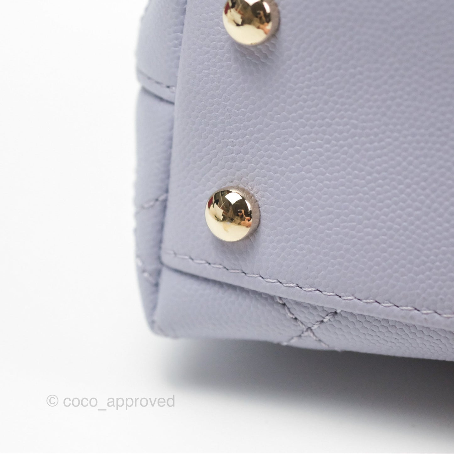Chanel Small Coco Handle Quilted Purple Lilac Caviar Gold Hardware 21K