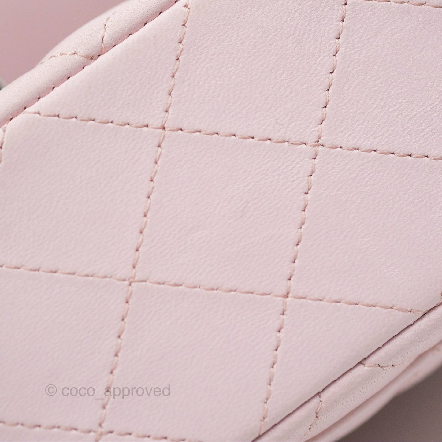 Chanel Quilted Mini Rectangular Light Pink Lambskin Silver Hardware