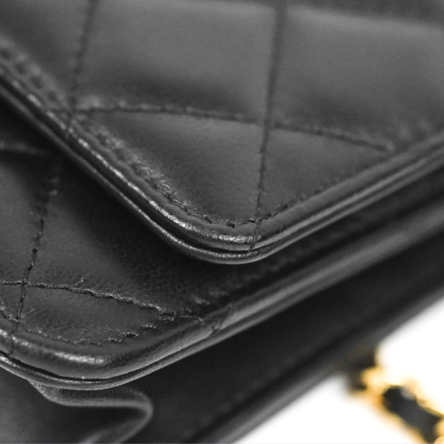 Chanel Quilted Classic WOC Black Lambskin Gold Hardware