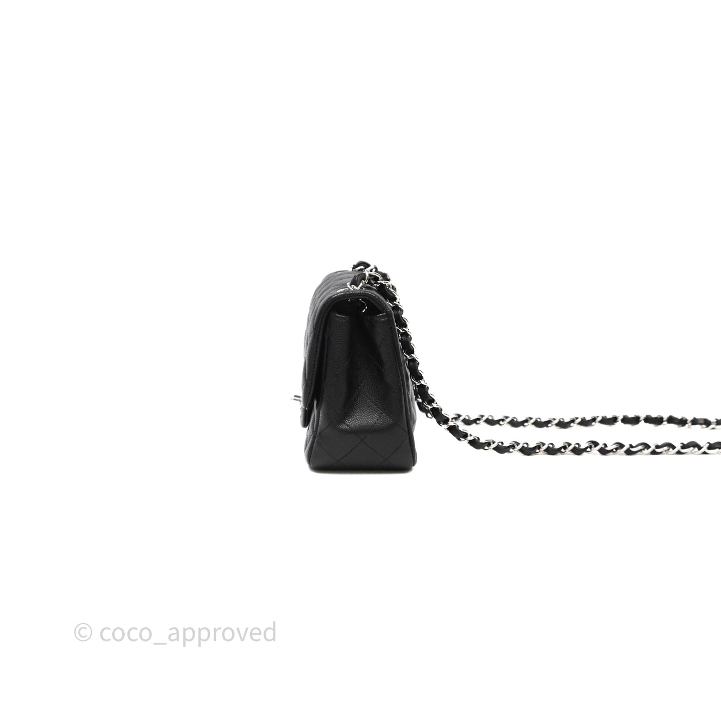 Chanel Mini Square Quilted Black Caviar Silver Hardware
