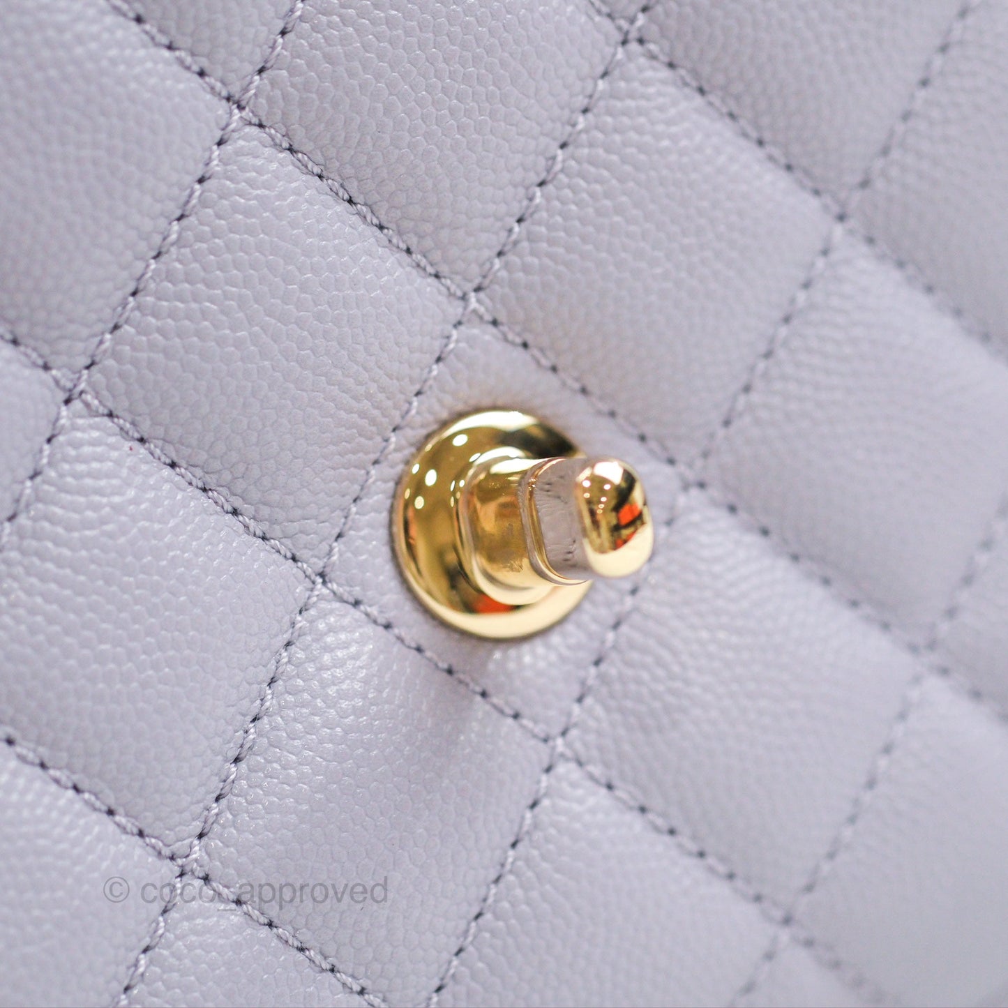 Chanel Mini Coco Handle Lilac Caviar Gold Hardware