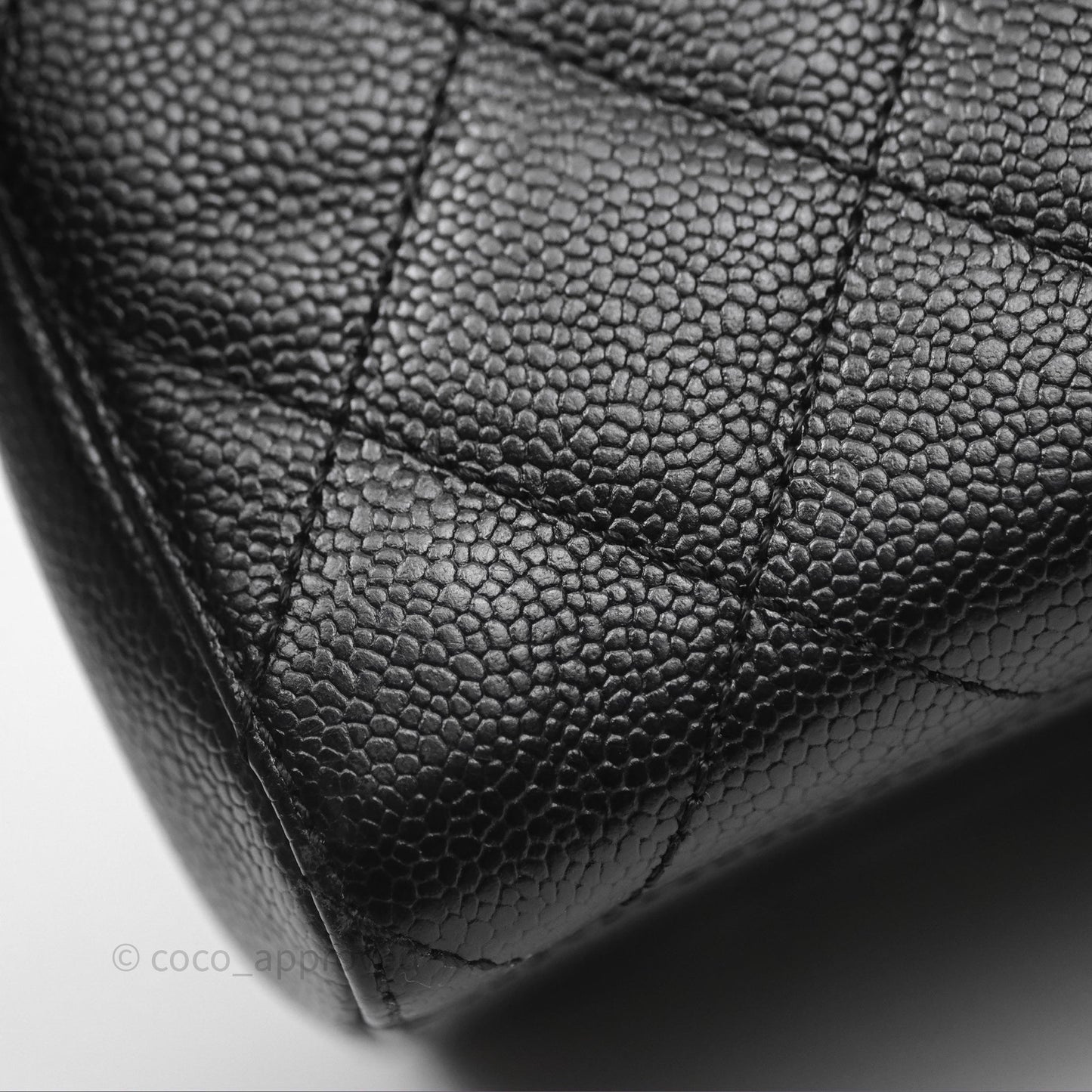 Chanel Vintage Quilted CC Tote Black Caviar Gold Hardware