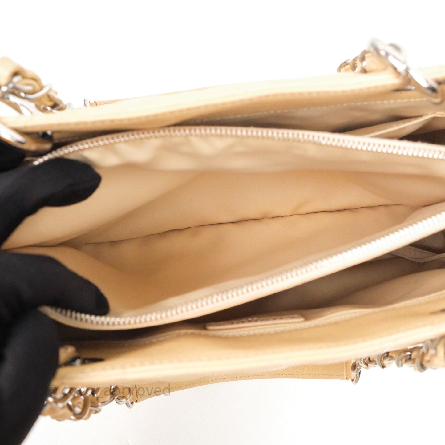 Chanel GST Beige Caviar Silver Hardware