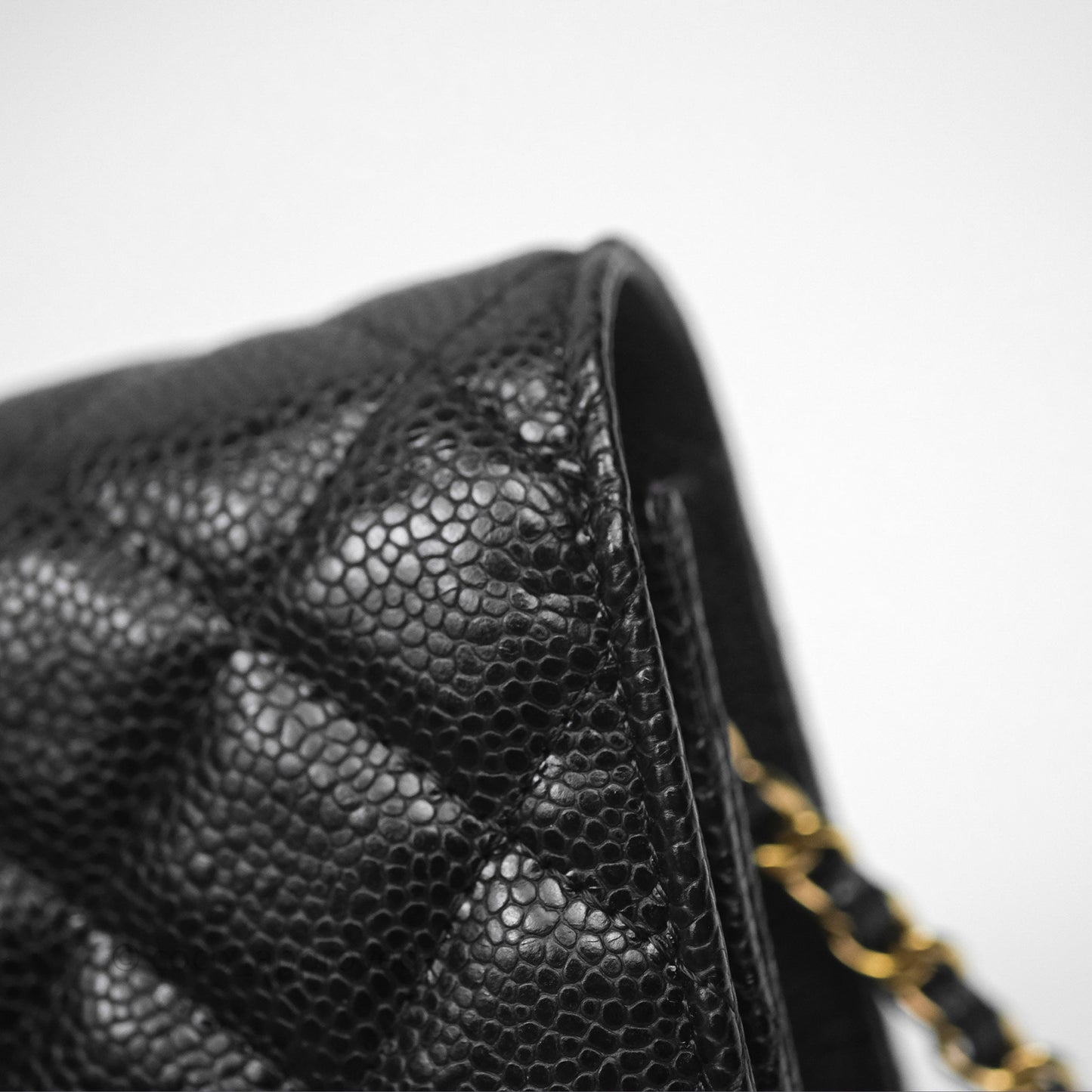 Chanel Classic Wallet On Chain WOC Quilted Black Caviar Gold Hardware
