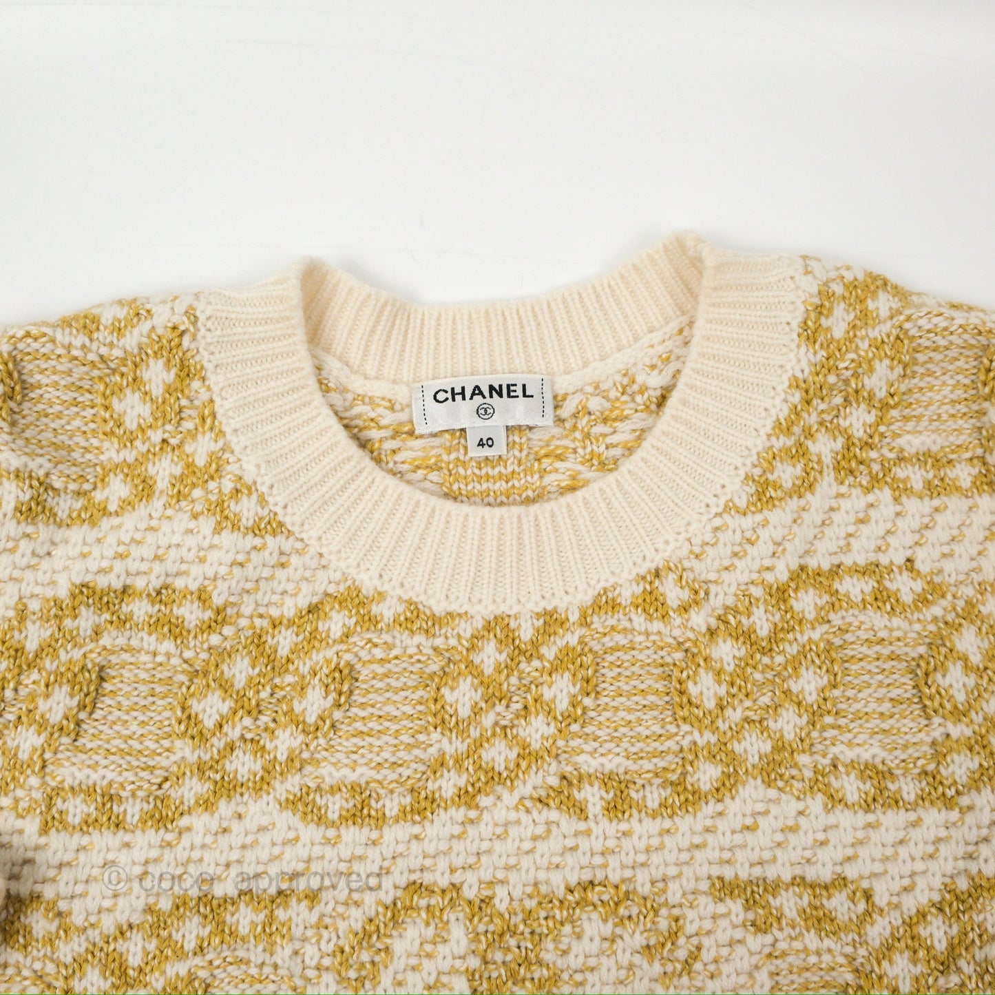 Chanel CC Chain Cashmere Knit Sweater Size 40