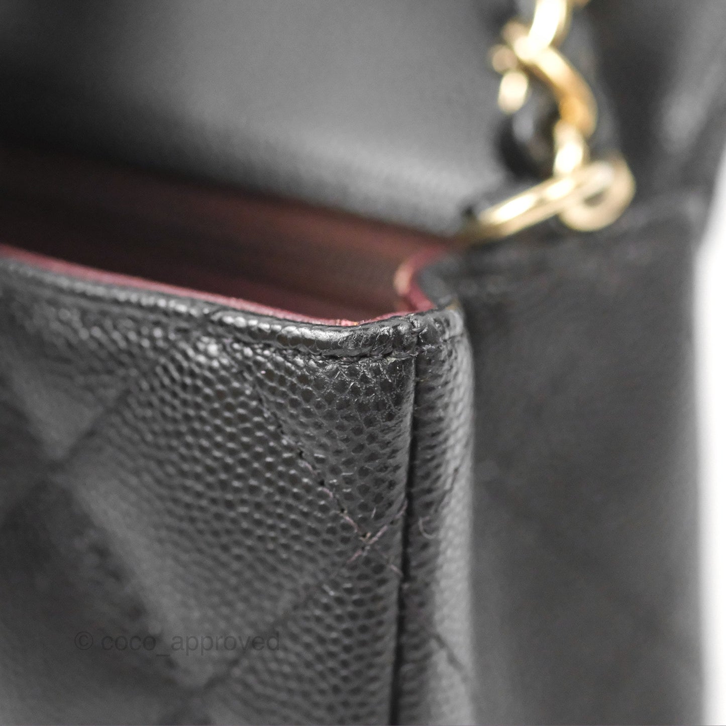 Chanel Quilted Mini Rectangular Black Caviar Gold Hardware 17B