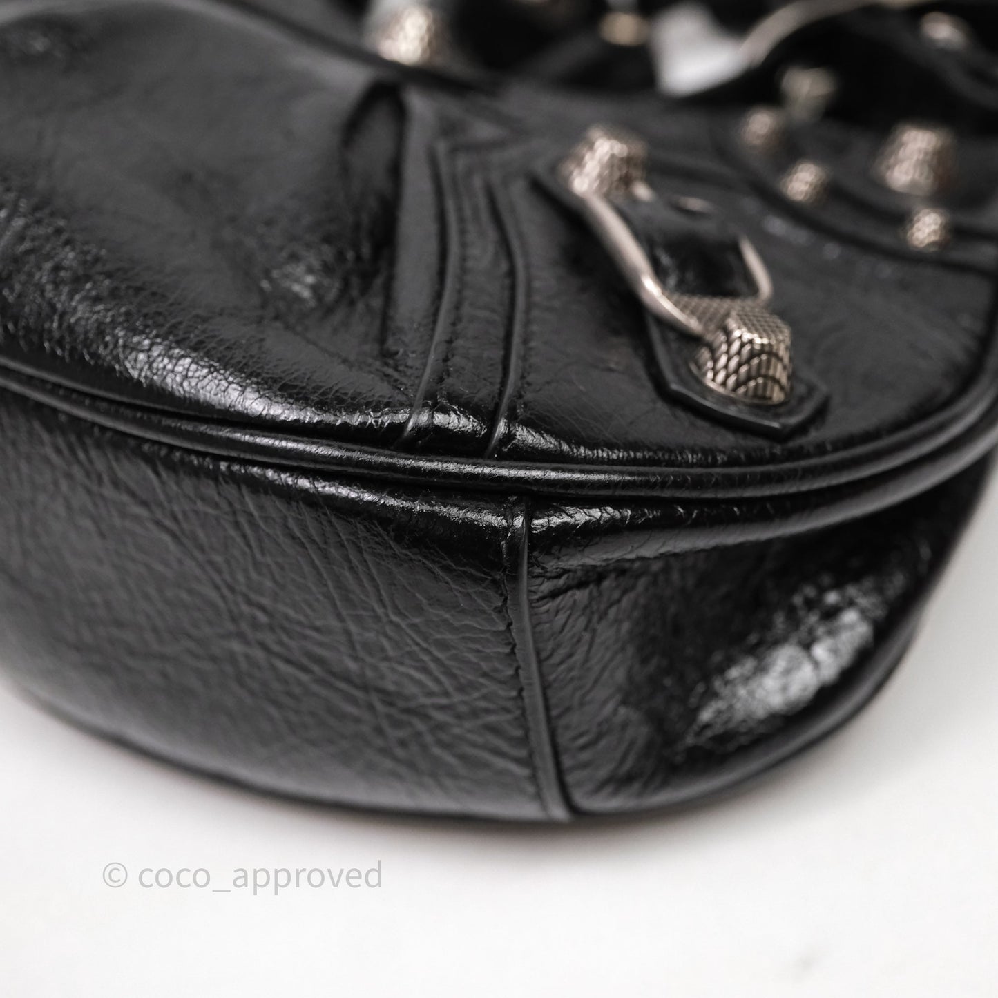 Balenciaga Le Cagole Shoulder Bag Black Calfskin Silver Hardware