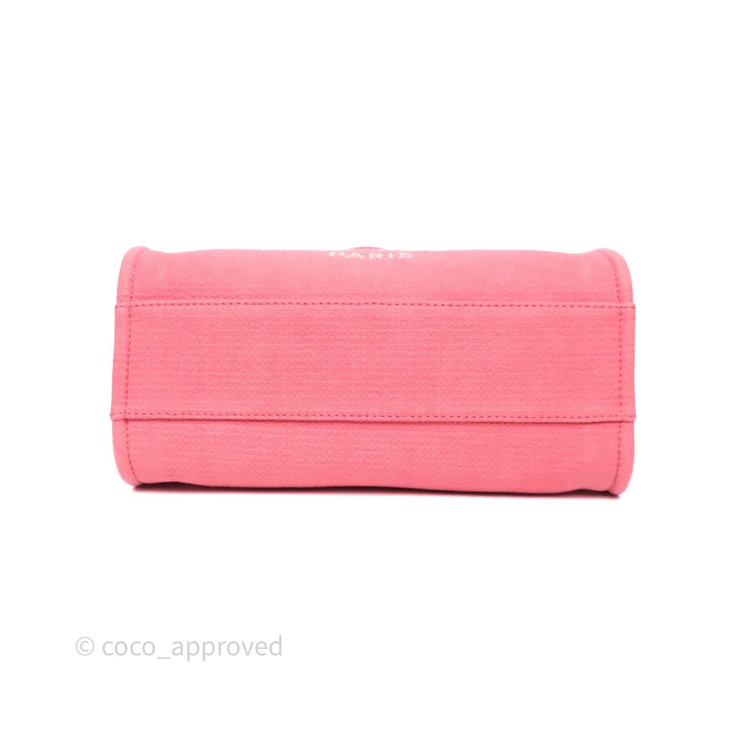 Chanel New Small Deauville Tote Pink Cotton Sliver Hardware