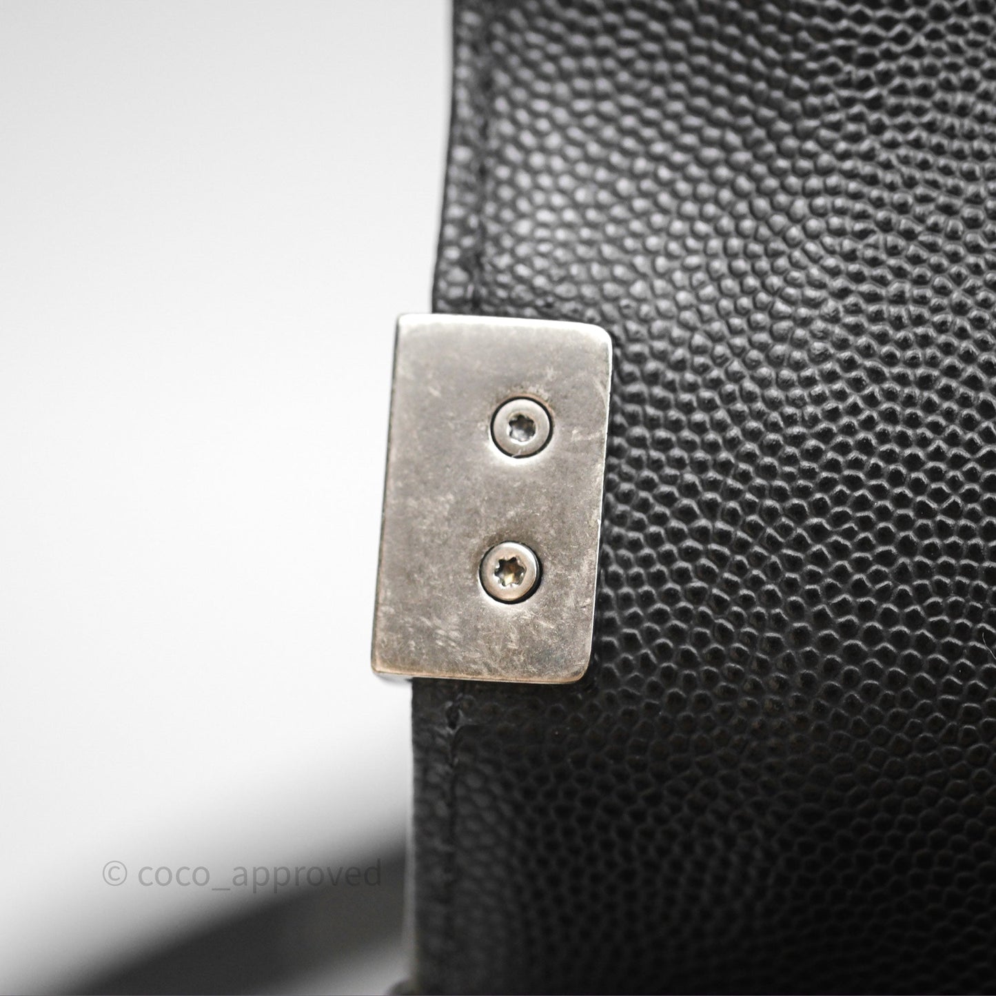 Chanel Quilted Medium Boy Black Caviar Ruthenium Hardware