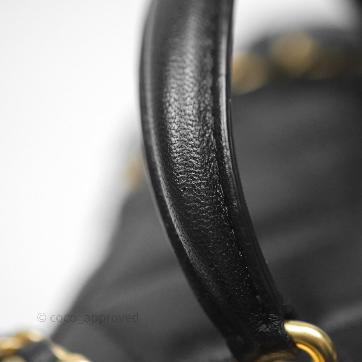 Chanel Vanity Rectangular Top Handle Black Lambskin Aged Gold Hardware