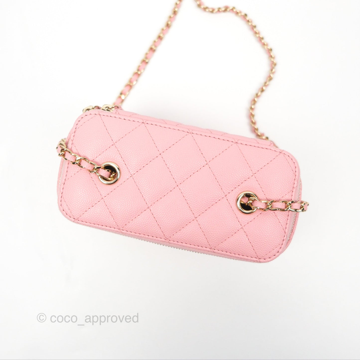 Chanel Classic Vanity With Chain Pink Caviar Gold Hardware