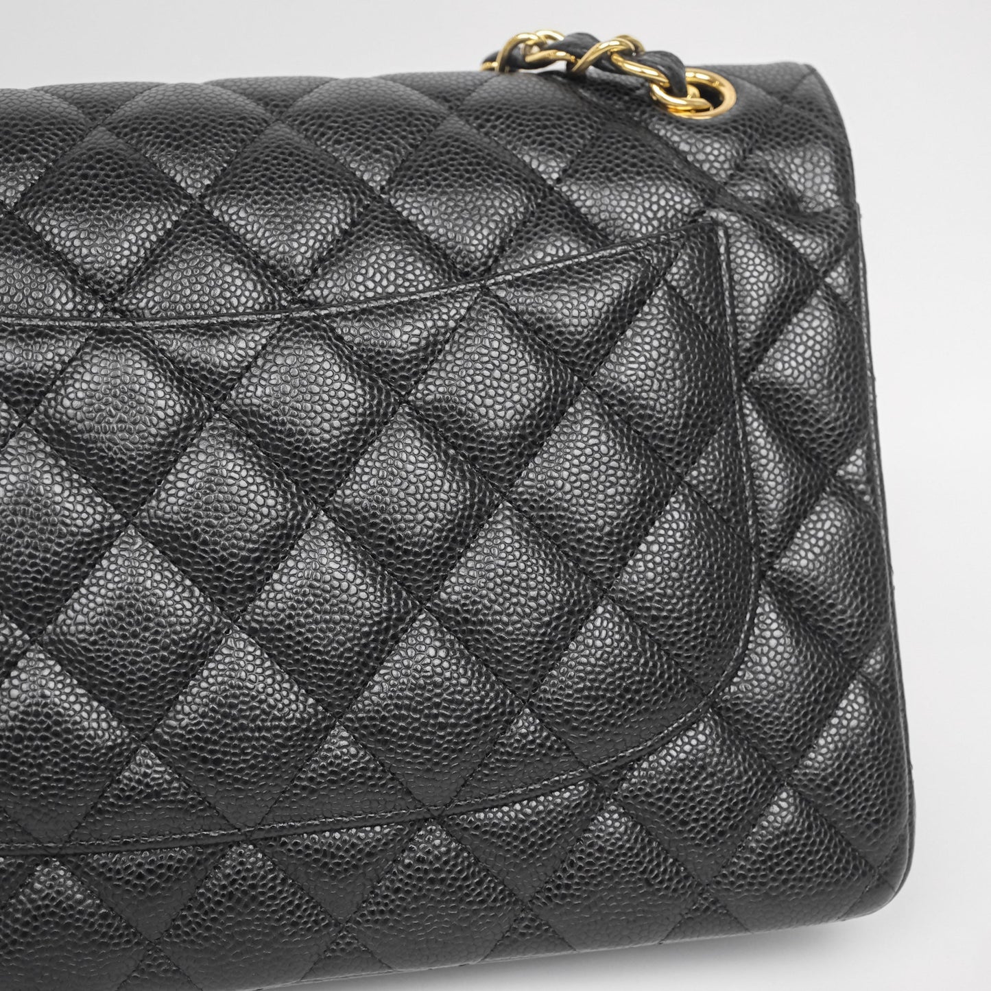 Chanel Jumbo Double Flap Black Caviar Gold Hardware⁣⁣
