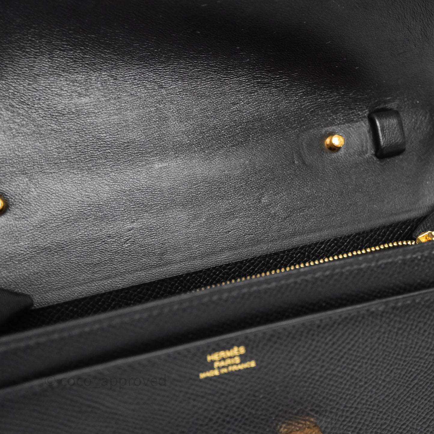 Hermès Constance Long To Go Wallet Black Noir 89 Epsom Rose Gold Hardware