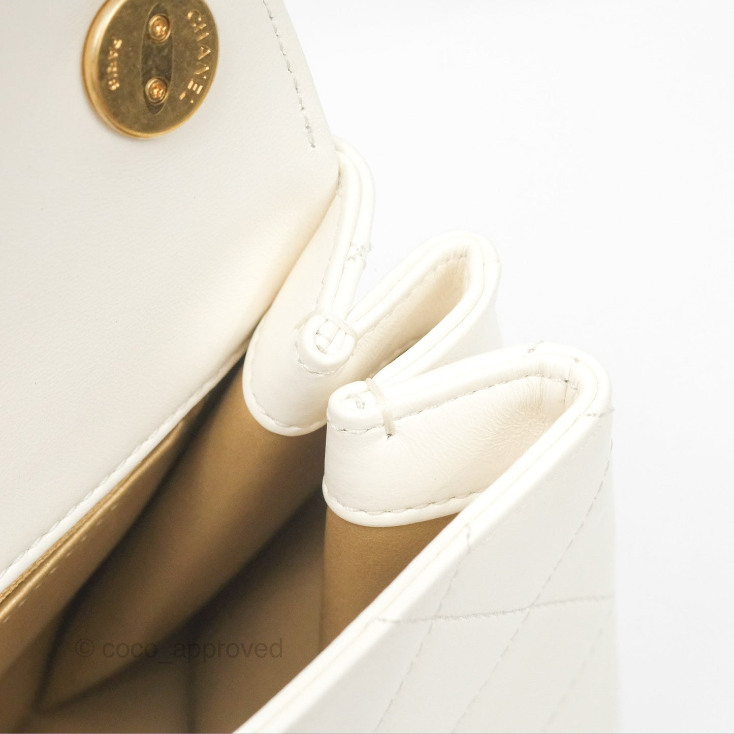 Chanel Mini Flap Bag with Enamel Charm Chain White Lambskin Gold Hardware