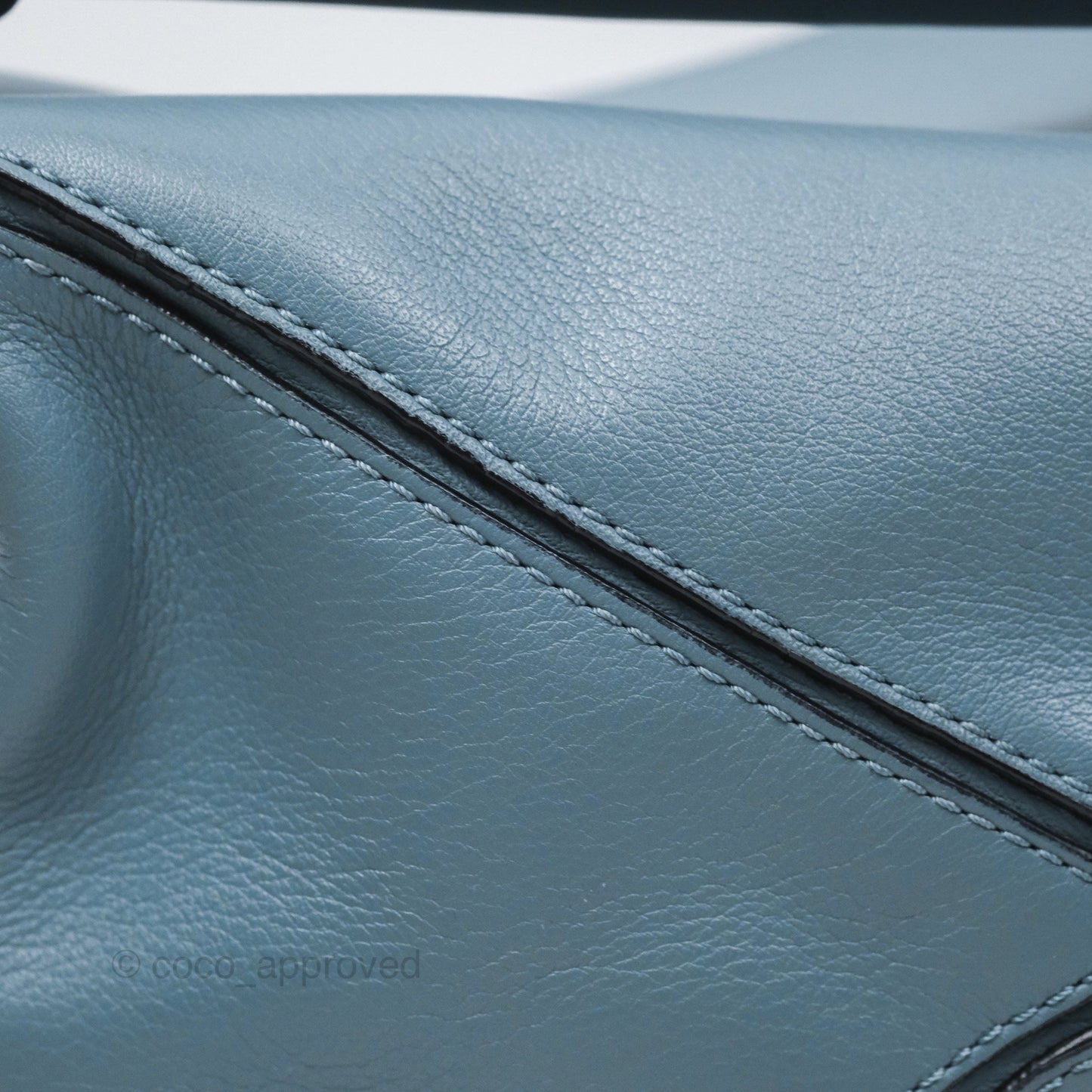 Loewe Medium Puzzle Bag Blue Calfskin Silver Hardware