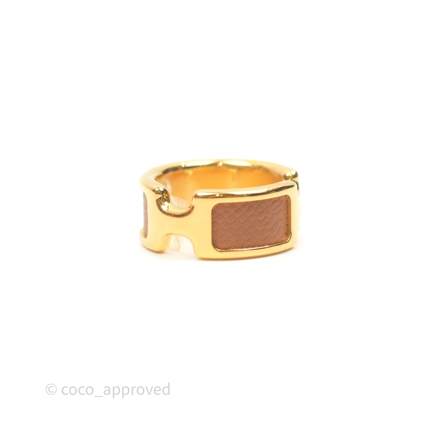 Hermès Olympe Ring Small Model Gold 37 Epsom Gold Hardware