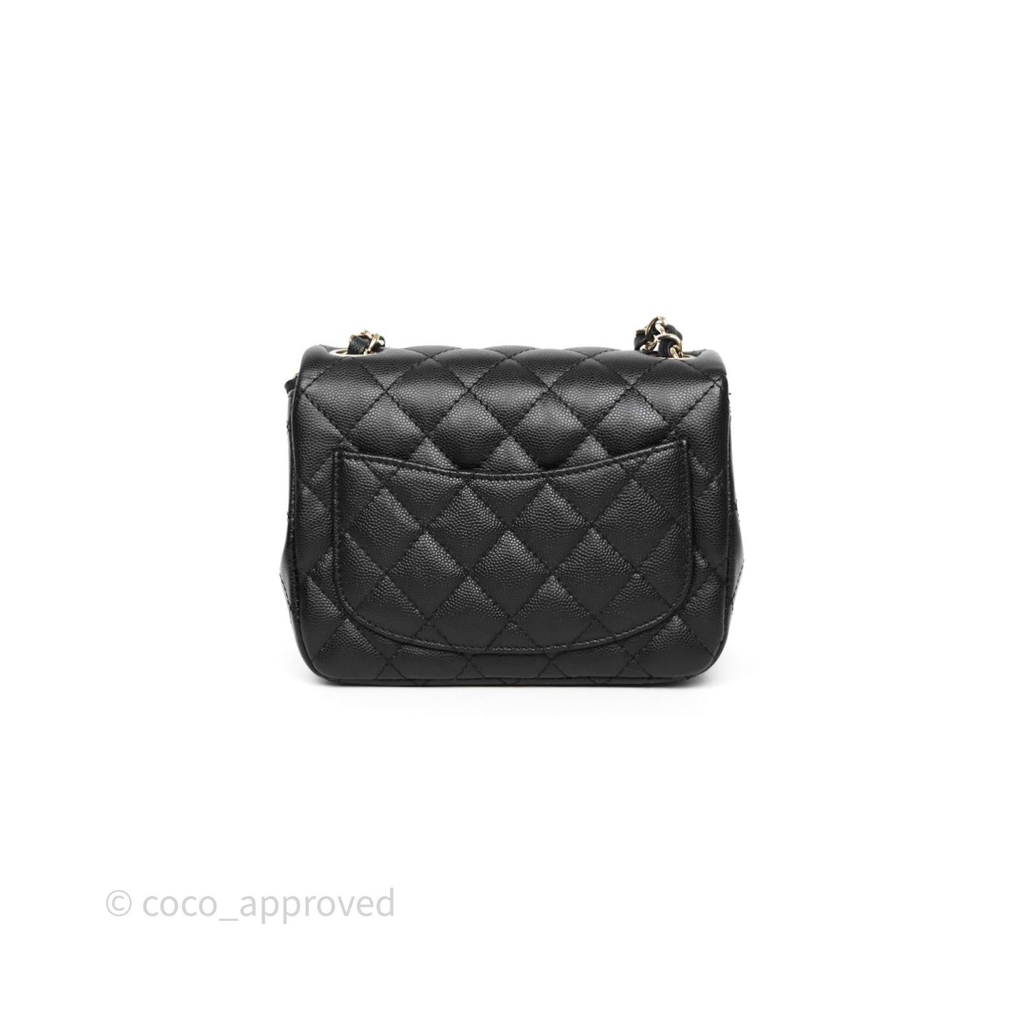 Chanel Mini Square Black Caviar Gold Hardware