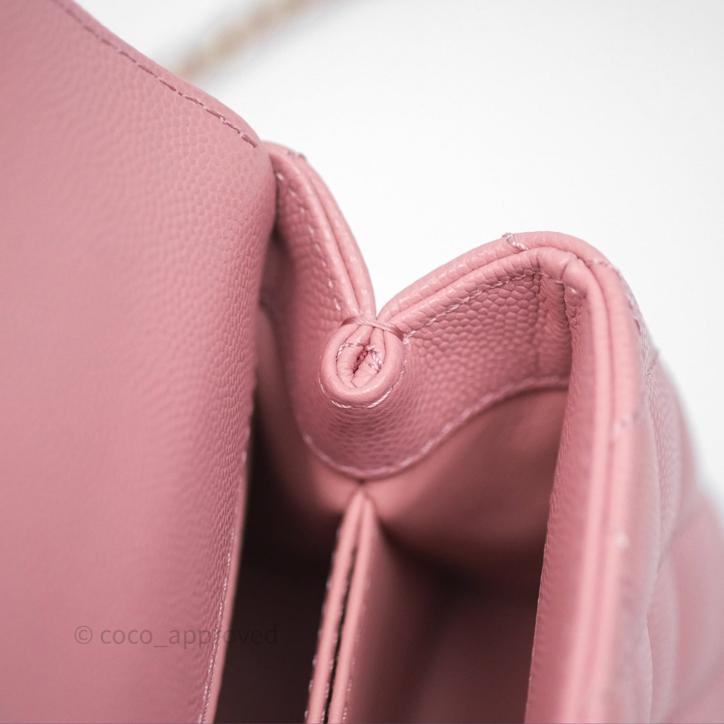Chanel Mini Coco Handle Quilted Pink Caviar Gold Hardware