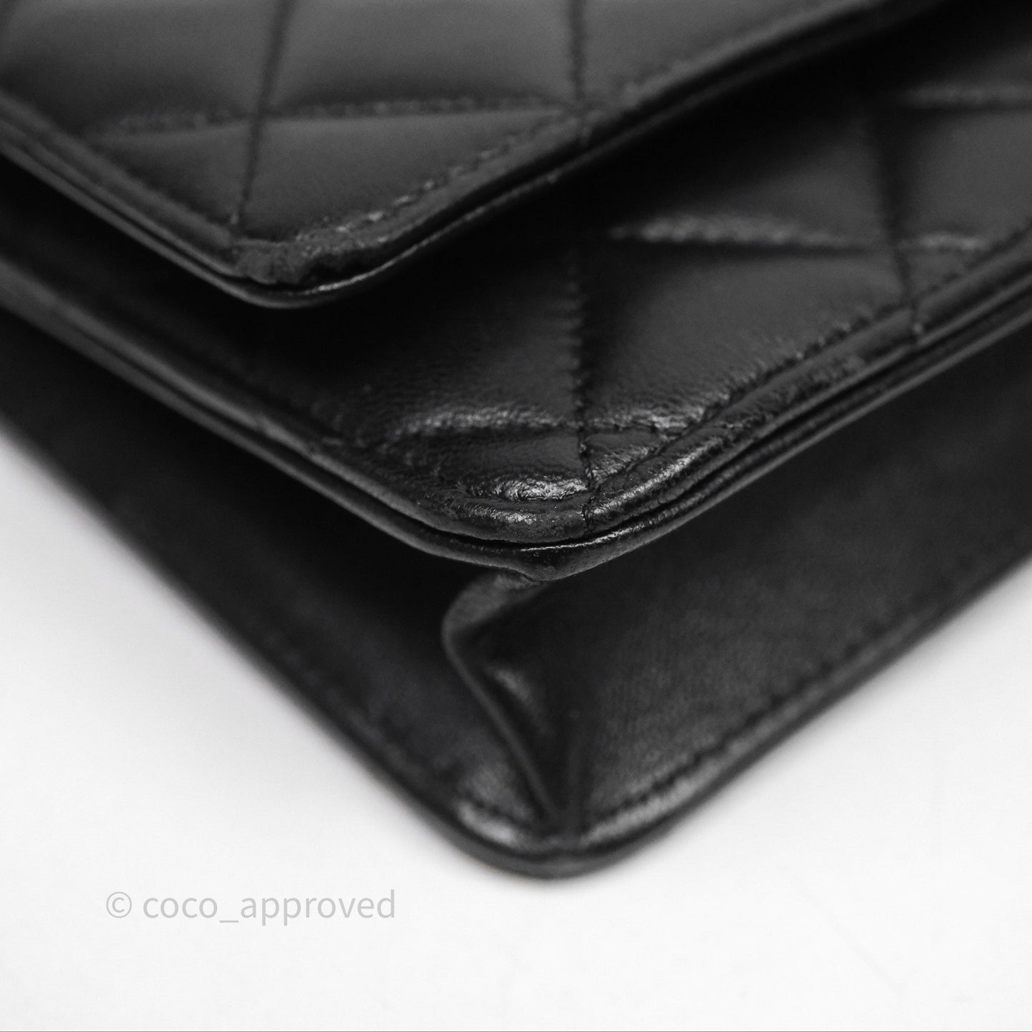 Chanel Quilted WOC Black Lambskin Silver Hardware