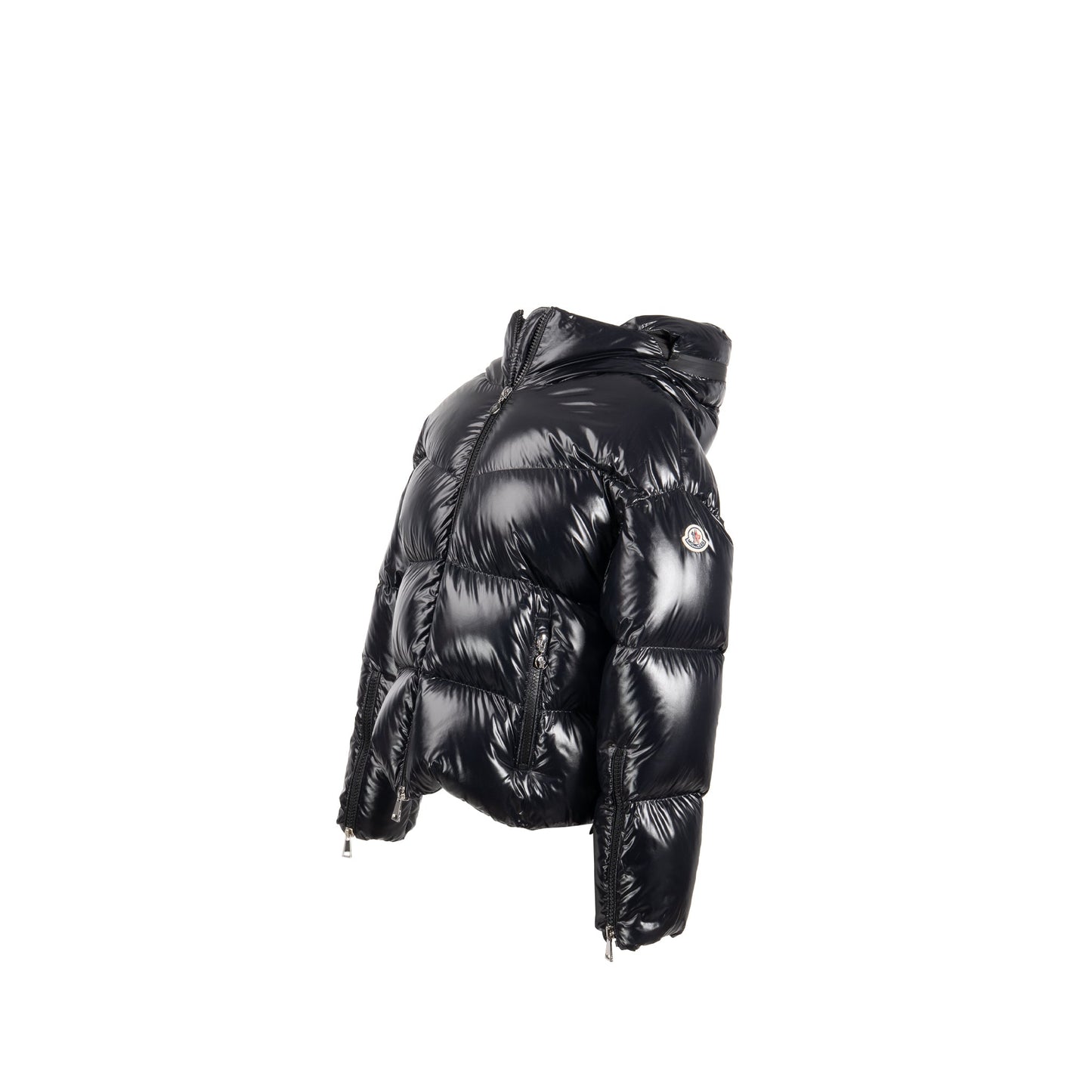 Moncler Size 2 Hulpe Shell-Down Puffer Jacket Black