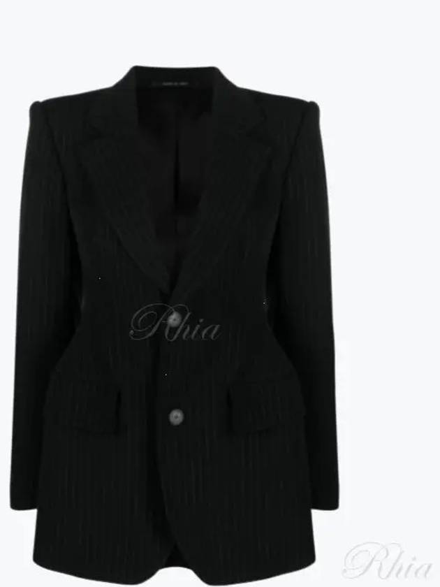 Luxury Balenciaga Women's Hourglass Blazer Jacket Black