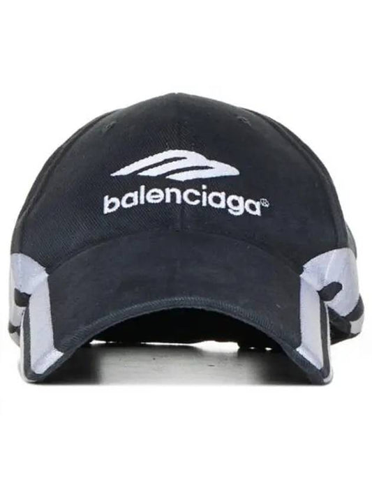 Luxury Balenciaga 3B Sports Icon Ball Cap Black