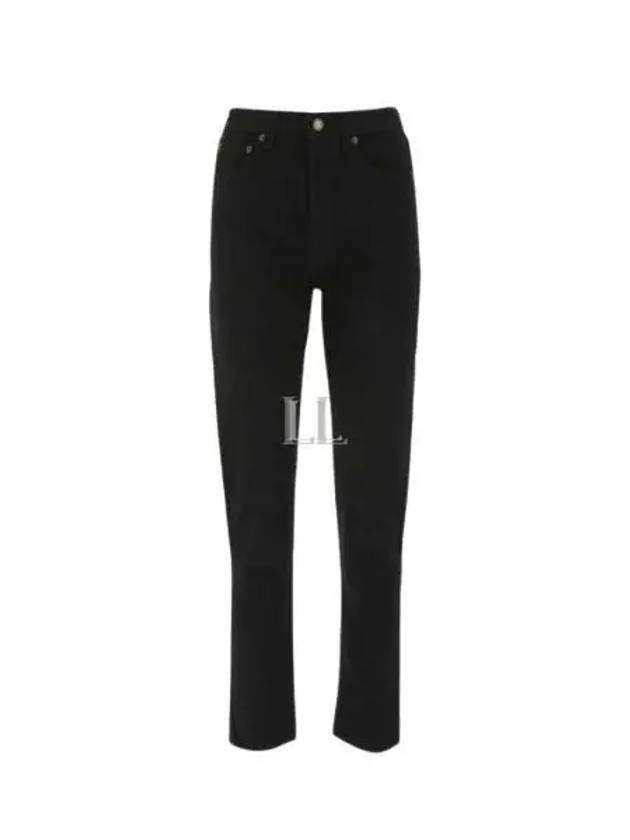 Luxury Saint Laurent Women's Cotton High Waist Pants Black