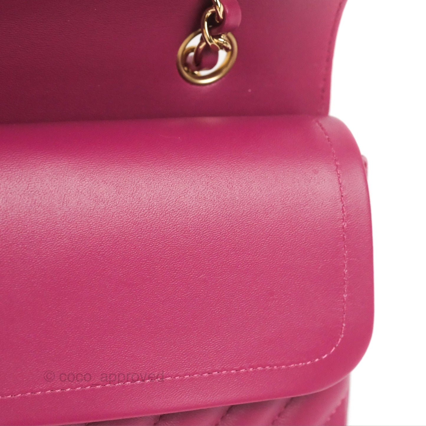 Chanel Medium Classic Flap Chevron Plum Pink Lambskin Gold Hardware