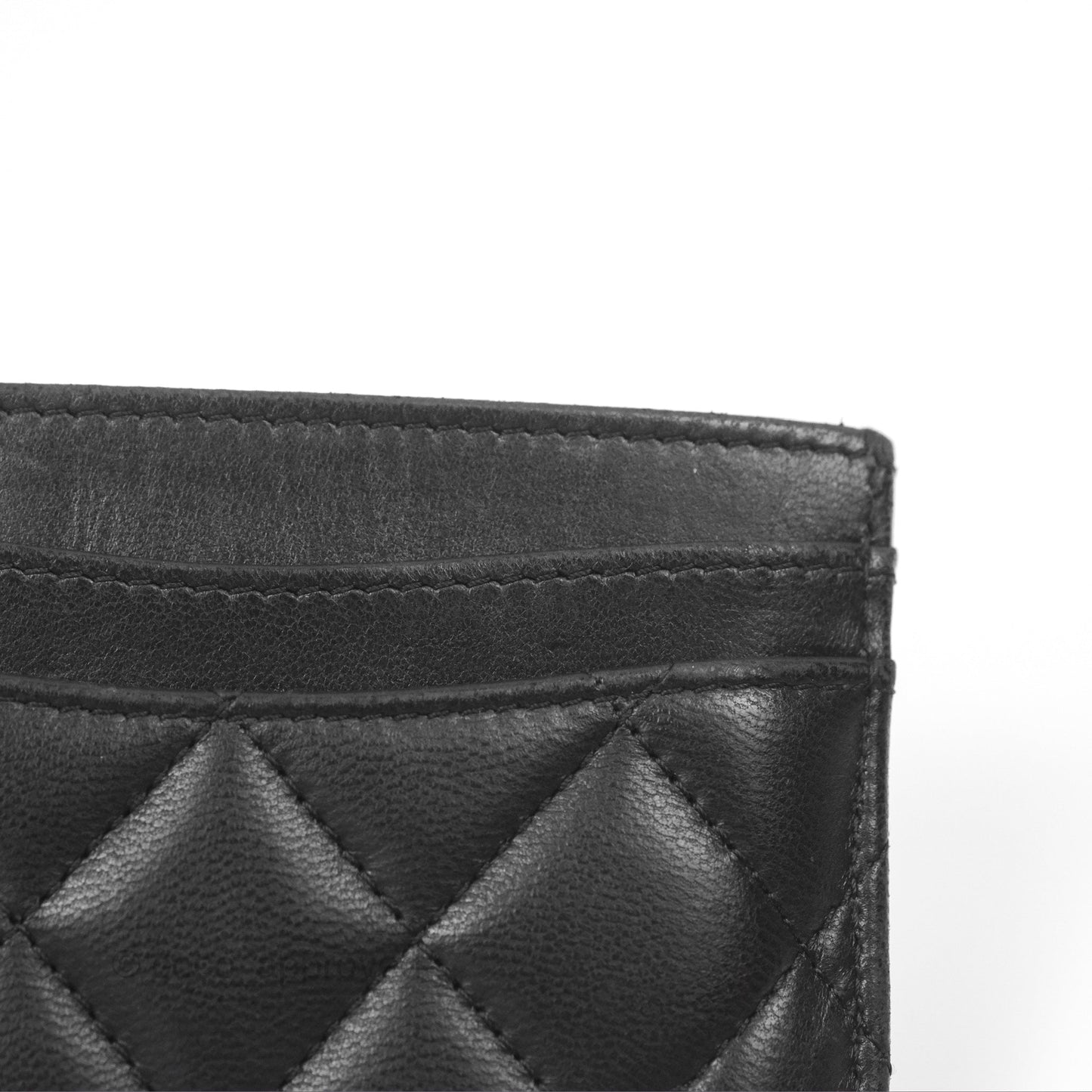 Chanel Classic Flat Card Holder Black Lambskin Gold Hardware