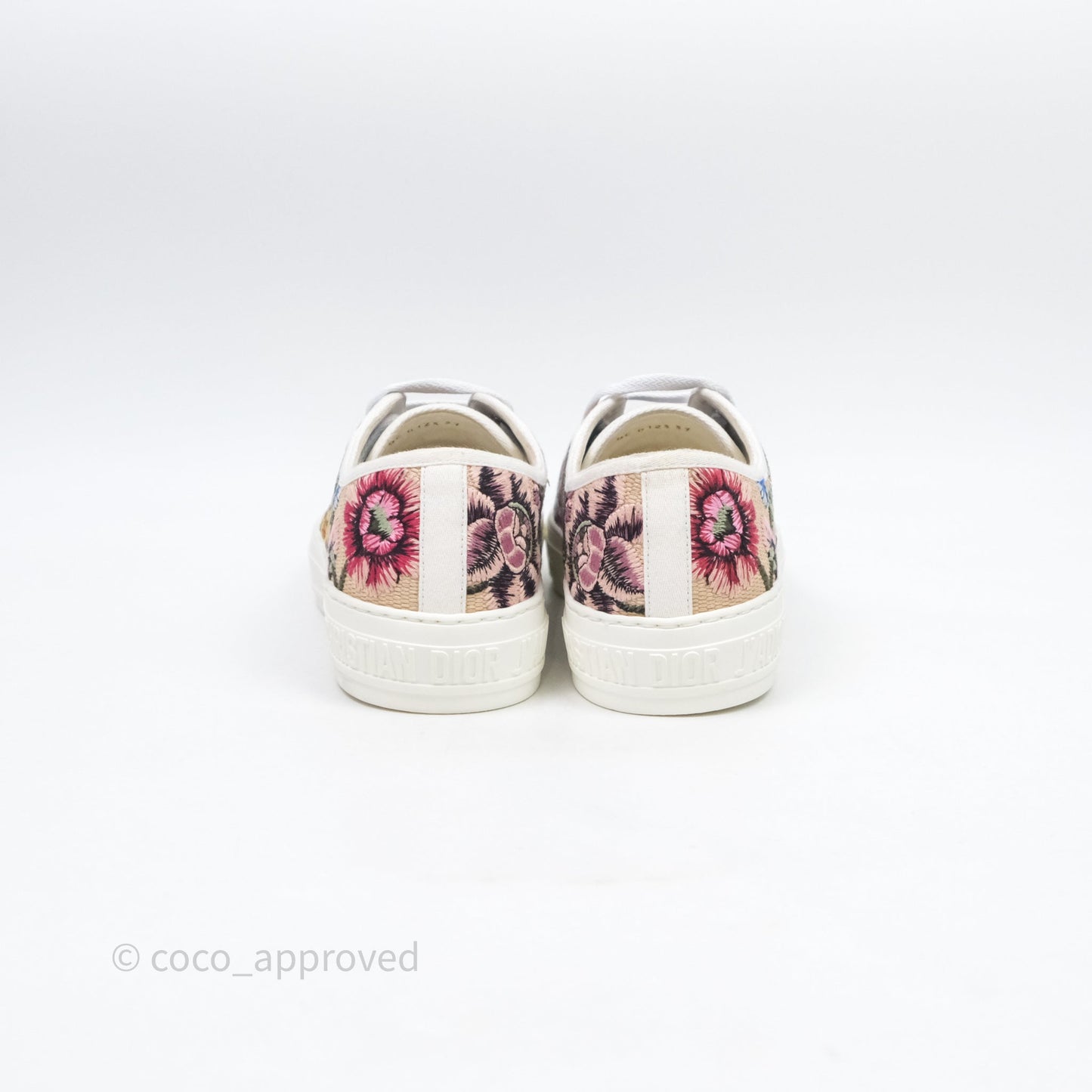 Dior Walk'n'Dior Sneakers Beige Floral Embroidered Canvas Size 37